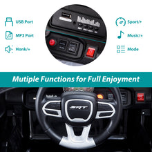 Load image into Gallery viewer, Kids Electric Cars With Remote Control, Licensed Dodge Charger 12V Ride on Cars for Boys Girls, Battery Powered Ride on Toys with Bluetooth, USB, MP3, 4 Wheel Suspension, Black