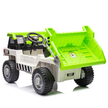 Load image into Gallery viewer, iRerts Ride on Dump Truck for Boys, 12V Ride on Car with Remote Control, 4 Wheel Construction Vehicles with Electric Dump Bed and Shovel, Powered Ride on Toys with Bluetooth, Music, USB Port, White