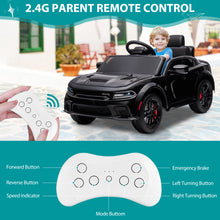 Load image into Gallery viewer, Kids Electric Cars With Remote Control, Licensed Dodge Charger 12V Ride on Cars for Boys Girls, Battery Powered Ride on Toys with Bluetooth, USB, MP3, 4 Wheel Suspension, Black
