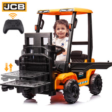 Load image into Gallery viewer, JCB 12V Ride on Forklift for Kids Ride on Car with Remote Control Ride on Toy for Toddler, 3 Speed, Electric Ride on Truck for 3-6 Boys and Girls