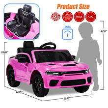 Load image into Gallery viewer, 12V Dodge Charger Ride on Car with Remote Control Electric Vehicle for Boys and Girls Kids Ride on Toy for 3-6 Years Old, Power Ride on Truck, Bluetooth, LED light, Four wheel suspension