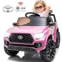 Load image into Gallery viewer, 12V Toyota Tacoma Ride On Car with Remote Control Battery Powered Ride on Toy with USB, AUX, MP3, FM Function and LED Light Kids Electric Vehicle for Boys Girls 3-5 Ages