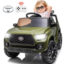 Load image into Gallery viewer, 12V Toyota Tacoma Ride On Car with Remote Control Battery Powered Ride on Toy with USB, AUX, MP3, FM Function and LED Light Kids Electric Vehicle for Boys Girls 3-5 Ages