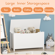 Load image into Gallery viewer, iRerts Wooden Toy Box Storage Kids Toy Storage with Safety Hinged Lid Toy Chests & Organizers for Boys and Girls
