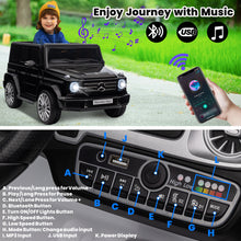 Load image into Gallery viewer, 24V Ride On Cars with Remote Control, Licensed Mercedes Benz G500 Kids Electric Car for Boys Girls Gifts, Battery Powered Ride on Trucks Toys with Bluetooth, MP3, Music, Led Lights, USB, Black