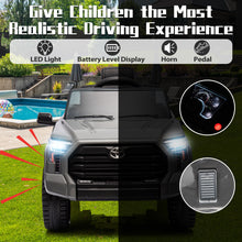 Load image into Gallery viewer, 12V Kids Ride on Car Licensed Toyota Tundra Pickup Electric Vehicle with 2.4G Remote Control Powered Ride on Toy for Boys and Girls, Three speed adjustable, Bluetooth, Ride on Truck for 3-5 Years Old