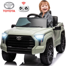 Load image into Gallery viewer, 12V Kids Ride on Car Licensed Toyota Tundra Pickup Electric Vehicle with 2.4G Remote Control Powered Ride on Toy for Boys and Girls, Three speed adjustable, Bluetooth, Ride on Truck for 3-5 Years Old