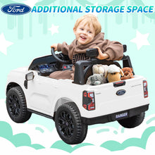 Load image into Gallery viewer, 12V Ride on Cars with Remote Control, Ford Ranger Electric Cars for Kids with Bluetooth, Music, USB Port, Horn, LED Lights, Battery Powered Ride on Toys for Kids Boys Girls 3-6 Ages Gifts, White