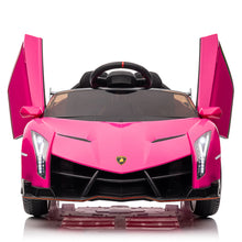 Load image into Gallery viewer, iRerts 12V Ride on Sports Cars with Remote Control, Lamborghini Poison Kids Ride on Vehicles Toys for Boys Girls 3-5 Years Old Gifts, Battery Powered Kids Electric Cars with Music, LED Light, Pink