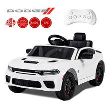 Load image into Gallery viewer, 12V Dodge Charger Ride on Car with Remote Control Electric Vehicle for Boys and Girls Kids Ride on Toy for 3-6 Years Old, Power Ride on Truck, Bluetooth, LED light, Four wheel suspension