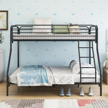 Load image into Gallery viewer, iRerts Heavy Duty Twin-Over-Full Metal Bunk Bed, Easy Assembly with Enhanced Upper-Level Guardrail Bunk Bed for Kids Adult Children