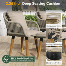 Load image into Gallery viewer, Outdoors Patio Furniture Conversation Rattan Chair Set 5 Piece, Wicker Rattan Sofa Set with Cushions and Coffee Table