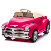 Load image into Gallery viewer, iRerts Pink 12V Chevrolet 3100 Powered Ride on Cars with Remote Control, Electric Car for Kids with Bluetooth, Music, USB Port, LED Light, 4 Wheels Kids Ride on Toys for Toddlers Boys Girls 3-6 Ages