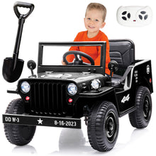Load image into Gallery viewer, 12V Kids Ride on Truck Toy with Remote Control, 4DW Powered Electric Vehicle Car for Boys Girls Aged 3-6, Ride on Car w/ Storage and Shovel, Soft PU Seat, Bluetooth