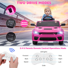 Load image into Gallery viewer, iRerts Ride on Cars, 12 V Licensed Dodge Charger Battery Powered Ride On Toys with Remote Control, MP3 Player, LED Headlights, Safety Belt, 4 Wheeler, Electric Car for Kids 3-5 Boys Girls, Pink