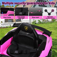 Load image into Gallery viewer, Lamborghini Kids Powered Ride on Car Toy with Remote Control, 12V Electric Vehicle Car for Girls Boys 3-5 Years Old, Sport Car w/ Bluetooth and Fours Wheels Shock Absorption