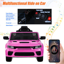 Load image into Gallery viewer, 12V Dodge Charger Ride on Car with Remote Control Electric Vehicle for Boys and Girls Kids Ride on Toy for 3-6 Years Old, Power Ride on Truck, Bluetooth, LED light, Four wheel suspension