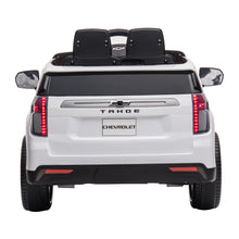 Load image into Gallery viewer, iRerts 12V Battery Powered Ride on Cars with Remote Control, Licensed Chevrolet Tahoe Kids Electric Cars for 3-6 Ages Kids Gift, Ride On Toy with Bluetooth, Music, MP3/USB/AUX Port, LED Light, White
