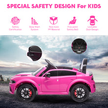 Load image into Gallery viewer, iRerts Ride on Cars, 12 V Licensed Dodge Charger Battery Powered Ride On Toys with Remote Control, MP3 Player, LED Headlights, Safety Belt, 4 Wheeler, Electric Car for Kids 3-5 Boys Girls, Pink