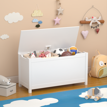 Load image into Gallery viewer, iRerts Wooden Toy Box Storage Kids Toy Storage with Safety Hinged Lid Toy Chests & Organizers for Boys and Girls
