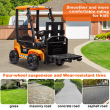 Load image into Gallery viewer, JCB 12V Ride on Forklift for Kids Ride on Car with Remote Control Ride on Toy for Toddler, 3 Speed, Electric Ride on Truck for 3-6 Boys and Girls