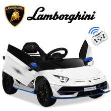 Load image into Gallery viewer, Lamborghini Kids Powered Ride on Car Toy with Remote Control, 12V Electric Vehicle Car for Girls Boys 3-5 Years Old, Sport Car w/ Bluetooth and Fours Wheels Shock Absorption