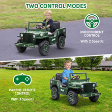Load image into Gallery viewer, 12V Kids Ride on Truck Toy with Remote Control, 4DW Powered Electric Vehicle Car for Boys Girls Aged 3-6, Ride on Car w/ Storage and Shovel, Soft PU Seat, Bluetooth