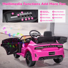 Load image into Gallery viewer, iRerts Ride on Cars, 12 V Licensed Dodge Charger Battery Powered Ride On Toys with Remote Control, MP3 Player, LED Headlights, Safety Belt, 4 Wheeler, Electric Car for Kids 3-5 Boys Girls, Pink