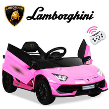 Load image into Gallery viewer, Lamborghini Kids Powered Ride on Car Toy with Remote Control, 12V Electric Vehicle Car for Girls Boys 3-5 Years Old, Sport Car w/ Bluetooth and Fours Wheels Shock Absorption