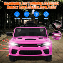 Load image into Gallery viewer, 12V Dodge Charger Ride on Car with Remote Control Electric Vehicle for Boys and Girls Kids Ride on Toy for 3-6 Years Old, Power Ride on Truck, Bluetooth, LED light, Four wheel suspension