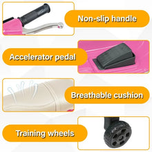 Load image into Gallery viewer, Vespa 12V Ride on Motorcycle, Battery Powered Electric Motorcycle for Kids, Toddler Scooter with Training Wheels, Key Switch, Music, Lights, Ride on Toys for Kids 3-6 Boys Girls, Pink