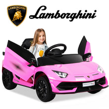 Load image into Gallery viewer, Lamborghini Kids Powered Ride on Car Toy with Remote Control, 12V Electric Vehicle Car for Girls Boys 3-5 Years Old, Sport Car w/ Bluetooth and Fours Wheels Shock Absorption