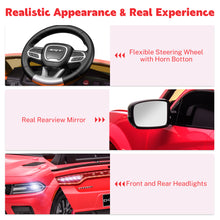 Load image into Gallery viewer, iRerts Ride on Cars, 12 V Licensed Dodge Charger Battery Powered Ride On Toys with Remote Control, MP3 Player, LED Headlights, Safety Belt, 4 Wheeler, Electric Car for Kids 3-5 Boys Girls, Red