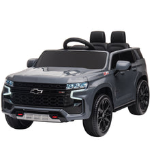 Load image into Gallery viewer, iRerts 12V Battery Powered Ride on Cars with Remote Control, Licensed Chevrolet Tahoe Kids Electric Cars for 3-6 Ages Kids Gift, Ride On Toy with Bluetooth, Music, MP3/USB/AUX Port, LED Light, Gray