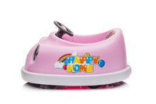 Load image into Gallery viewer, 12V Bumper Car for Toddlers, iRerts Kids Bumper Car with Remote Control, Rocking Horse Mode, Push Rod, Dinner Plate, USB Bluetooth Music, Electric Toddler Ride On Toys for Kids Ages 1-6 Years, Pink