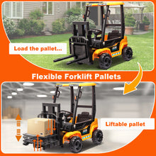 Load image into Gallery viewer, JCB 12V Ride on Forklift for Kids Ride on Car with Remote Control Ride on Toy for Toddler, 3 Speed, Electric Ride on Truck for 3-6 Boys and Girls