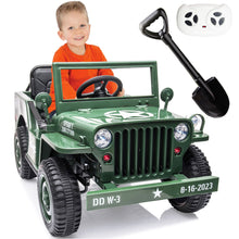 Load image into Gallery viewer, 12V Kids Ride on Truck Toy with Remote Control, 4DW Powered Electric Vehicle Car for Boys Girls Aged 3-6, Ride on Car w/ Storage and Shovel, Soft PU Seat, Bluetooth
