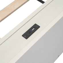 Load image into Gallery viewer, iRerts Wood Twin Platform Bed Frame with Headboard, Twin Bed Frame with Storage, Built-in USB Port, Modern Twin Size Bed Frames for Kids Teens Adults Bedroom, No Box Spring Needed, White Washed