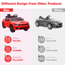 Load image into Gallery viewer, iRerts Ride on Cars, 12 V Licensed Dodge Charger Battery Powered Ride On Toys with Remote Control, MP3 Player, LED Headlights, Safety Belt, 4 Wheeler, Electric Car for Kids 3-5 Boys Girls, Red