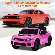 Load image into Gallery viewer, 12V Dodge Charger Ride on Car with Remote Control Electric Vehicle for Boys and Girls Kids Ride on Toy for 3-6 Years Old, Power Ride on Truck, Bluetooth, LED light, Four wheel suspension