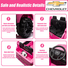 Load image into Gallery viewer, 2 Seater 24V Ride on Cars with Remote Control, Licensed Chevrolet Silverado Kids Ride on Truck for Boys Girls Birthday Christmas Gifts, Battery Powered Kids Electric Cars with LED Lights, Music, Pink