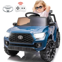 Load image into Gallery viewer, 12V Toyota Tacoma Ride On Car with Remote Control Battery Powered Ride on Toy with USB, AUX, MP3, FM Function and LED Light Kids Electric Vehicle for Boys Girls 3-5 Ages