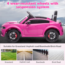 Load image into Gallery viewer, iRerts Ride on Cars, 12 V Licensed Dodge Charger Battery Powered Ride On Toys with Remote Control, MP3 Player, LED Headlights, Safety Belt, 4 Wheeler, Electric Car for Kids 3-5 Boys Girls, Pink