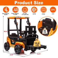 Load image into Gallery viewer, JCB 12V Ride on Forklift for Kids Ride on Car with Remote Control Ride on Toy for Toddler, 3 Speed, Electric Ride on Truck for 3-6 Boys and Girls