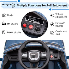 Load image into Gallery viewer, 12v Ride on Cars with Remote Control, Licensed Dodge Challenger Battery Powered Kids Electric Car, Ride on Toys for Kids Boys Girls 3-5 Ages Gift with Bluetooth, Music, USB/MP3 Port, LED Light, Blue