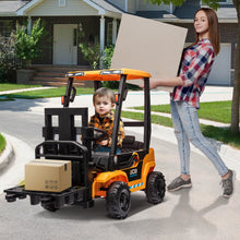 Load image into Gallery viewer, JCB 12V Ride on Forklift for Kids Ride on Car with Remote Control Ride on Toy for Toddler, 3 Speed, Electric Ride on Truck for 3-6 Boys and Girls
