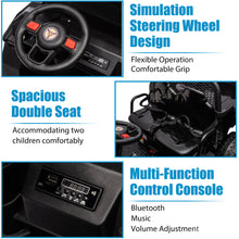 Load image into Gallery viewer, iRerts 2 Seater 24V Ride on Truck with Dump Bed, Battery Powered Ride on Car UTV with Remote Control for Boys Girls, 4WD 6 Wheels Ride on Tractor Toys with Bluetooth, Music, USB/TF Card Slots, Black