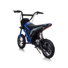 Load image into Gallery viewer, iRerts 24V Ride On Motocross Motorcycle, Kids Electric Dirt Bike for Boys 8-12, Kids Motorcycle with Dual Suspension, MP3 Player, Speeds up to 14.29MPH, Blue