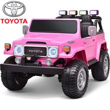 Load image into Gallery viewer, 24V Ride on Cars 2 Seater, Licensed Toyota FJ40 Ride on Toys with Remote Control, Kids Electric Vehicle with Bluetooth, FM Radio, USB, Music, Gifts for 3-6 Years Old Boys Girls, Pink