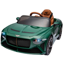 Load image into Gallery viewer, Kids Electric Car for Boys Girls Gift, Licensed Bentley Mulsanne 12V Ride On Cars with Remote Control, Battery Powered Ride On Toys with Bluetooth, USB, MP3, LED Light, Green